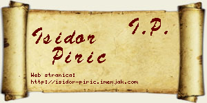 Isidor Pirić vizit kartica